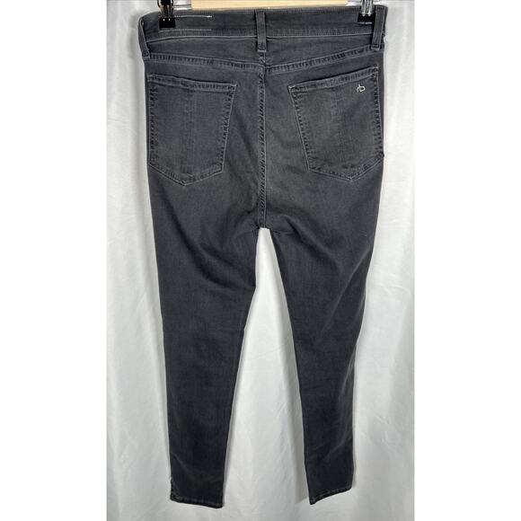 rag & bone 10" Capri Jean Womens 28 Steele Washed Black Distressed Stretch 28x27 - Picture 2 of 5